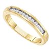 Image 1 : Womens Round Diamond Single Row Band Ring 1/8 Cttw 10kt Yellow Gold - REF-13F9W