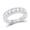 Image 1 : Womens Round Diamond Wedding Single Row Band 1-3/4 Cttw 14kt White Gold - REF-164A5M