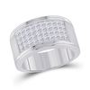 Image 1 : Mens Princess Diamond Band Ring 3 Cttw 14kt White Gold - REF-236A9M