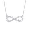 Image 1 : Womens Round Diamond Infinity Necklace 1/10 Cttw 10kt White Gold - REF-17W5K