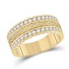 Image 1 : Mens Round Diamond Wedding Band Ring 3/4 Cttw 14kt Yellow Gold - REF-98W5K