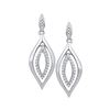 Image 1 : Womens Round Diamond Double Oval Dangle Earrings 1/6 Cttw 10kt White Gold - REF-16Y9N