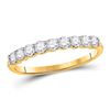 Image 1 : Womens Round Diamond Single Row Band Ring 1/2 Cttw 14kt Yellow Gold - REF-32Y5N