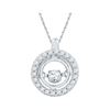 Image 1 : Womens Round Diamond Circle Moving Twinkle Pendant 1/4 Cttw 10kt White Gold - REF-20H5R