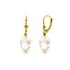 Image 1 : Genuine 24.5 ctw White Topaz Earrings 14KT Yellow Gold - REF-48N3R