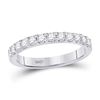 Image 1 : Womens Round Diamond Wedding Single Row Band 1/2 Cttw 14kt White Gold - REF-41M5H