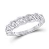 Image 1 : Womens Round Diamond Band Ring 1/5 Cttw 14kt White Gold - REF-26M9H
