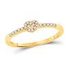 Image 1 : Womens Round Diamond Heart Knot Stackable Band Ring 1/8 Cttw 10kt Yellow Gold - REF-14K9Y