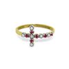 Image 1 : Genuine 0.24 ctw Ruby & Diamond Ring 14KT Yellow Gold - REF-35T2A
