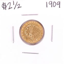 1909 $2 1/2 Indian Head Quarter Eagle Gold Coin