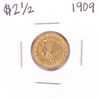 Image 1 : 1909 $2 1/2 Indian Head Quarter Eagle Gold Coin