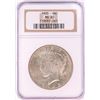 Image 1 : 1925 $1 Peace Silver Dollar Coin NGC MS65