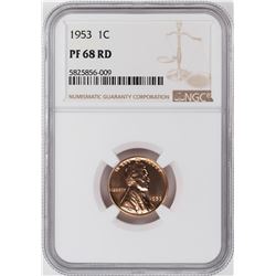 1953 Proof Lincoln Wheat Cent Coin NGC PF68RD