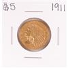 Image 1 : 1911 $5 Indian Head Half Eagle Gold Coin