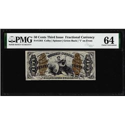 1863 Fifty Cents Third Issue Fractional Currency Note PMG Choice Uncirculated 64