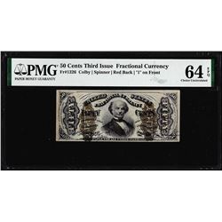 1863 Fifty Cents Third Issue Fractional Note Fr.1326 PMG Choice Uncirculated 64EPQ