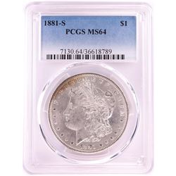 1881-S $1 Morgan Silver Dollar Coin PCGS MS64
