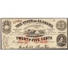 Image 1 : 1863 Twenty Five Cents The State of Alabama Obsolete Note