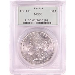 1881-S $1 Morgan Silver Dollar Coin PCGS MS63 Old Green Holder