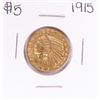Image 1 : 1915 $5 Indian Head Half Eagle Gold Coin