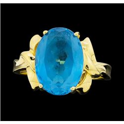 14KT Yellow Gold Ladies 7.00 ctw Blue Topaz Ring