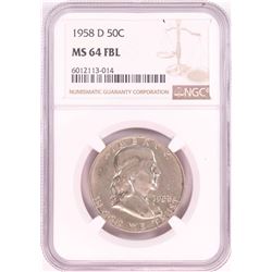 1958-D Franklin Half Dollar Coin NGC MS64FBL