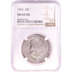 1955 Franklin Half Dollar Coin NGC MS64FBL