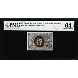 1863 25 Cents Second Issue Fractional Note Fr.1288 PMG Choice Uncirculated 64EPQ