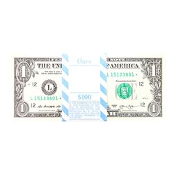 Pack of (100) Consecutive 2013 $1 Federal Reserve STAR Notes San Francisco