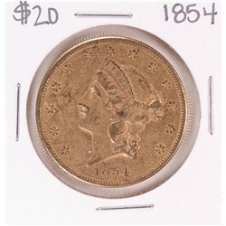 1854 Type 1 $20 Liberty Head Double Eagle Gold Coin