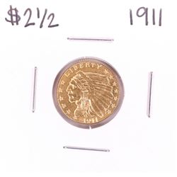 1911 $2 1/2 Indian Head Quarter Eagle Gold Coin