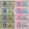 Image 1 : Lot of (8) Series 521 Military Payment Certificate Notes