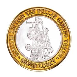 .999 Fine Silver Silver Legacy Reno, Nevada $10 Limited Edition Gaming Token