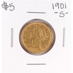 1901-S $5 Liberty Head Half Eagle Gold Coin