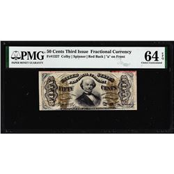 1863 Fifty Cents Third Issue Fractional Note Fr.1327 PMG Choice Uncirculated 64EPQ