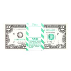 Pack of (100) Consecutive 2013 $2 Federal Reserve STAR Notes San Francisco