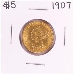 1907 $5 Liberty Head Half Eagle Gold Coin