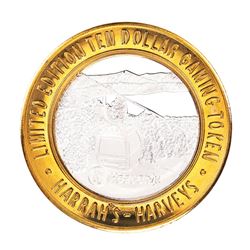 .999 Fine Silver Harveys Resort Lake Tahoe, Nevada $10 Limited Edition Gaming Token