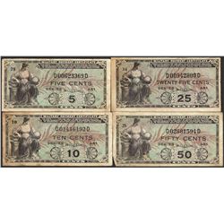 Lot of (4) Series 481 Military Payment Certificate Notes
