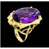 Image 4 : 14KT Yellow Gold Ladies 23.50 ctw Amethyst Ring