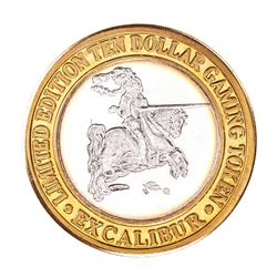 .999 Fine Silver Excalibur Las Vegas, Nevada $10 Limited Edition Gaming Token