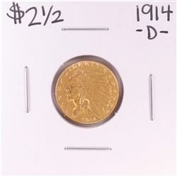 1914-D $2 1/2 Indian Head Quarter Eagle Gold Coin