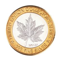 .999 Silver Casino Windsor Ontario, Canada $20 Casino Limited Edition Gaming Token