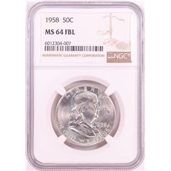 1958 Franklin Half Dollar Coin NGC MS64FBL