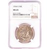 Image 1 : 1954-S Franklin Half Dollar Coin NGC MS65