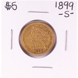 1899-S $5 Liberty Head Half Eagle Gold Coin