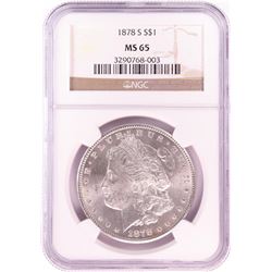 1878-S $1 Morgan Silver Dollar Coin NGC MS65