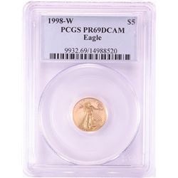 1998-W $5 Proof American Gold Eagle Coin PCGS PR69DCAM