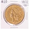 Image 1 : 1872-CC $20 Liberty Head Double Eagle Gold Coin