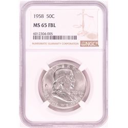 1958 Franklin Half Dollar Coin NGC MS65FBL